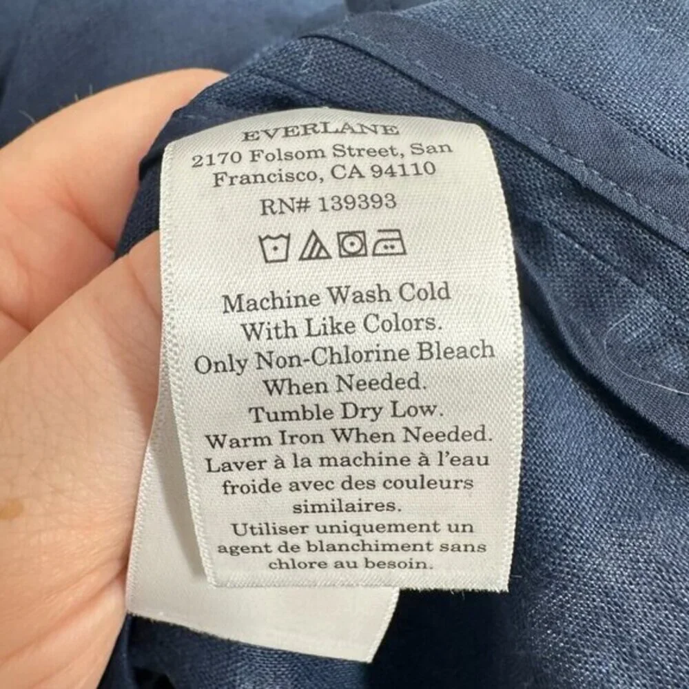 Everlane Men's Navy Blue 100% Linen Blazer Jacket Preppy Coastal Classic Size 38